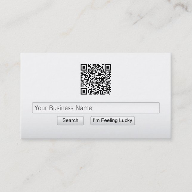 Einfache QR Code-SuchBar-Geschäfts-Karte Visitenkarte (Vorderseite)