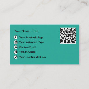 Einfache QR-Code- und Social-Media-Kontaktkarten Visitenkarte