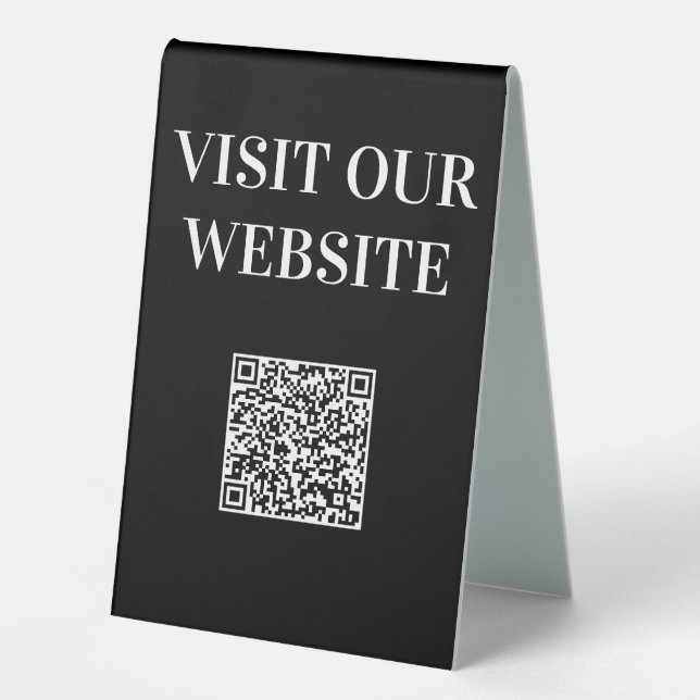 Einfache QR-Code Website Zent Style Desk-Zeichen Tischaufsteller (Vorderseite)