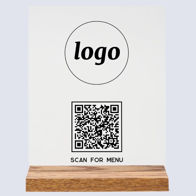 Einfache QR-Codeprüfung für das Menü Acrylschild (Logo QR code Scan for menu acrylic sign for cafe bar restaurant and other business)