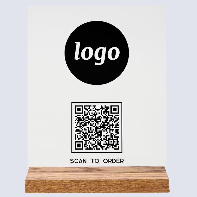 Einfache QR-Codeprüfung für Logos bei Bestellung Acrylschild (Logo QR code Scan to Order acrylic sign for cafe bar restaurant shop store market show stall busines)
