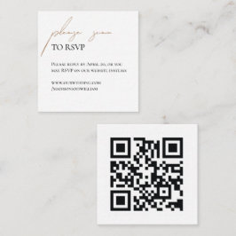Einfache QR-UAwg-Abschlusskarte für White Wedding Begleitkarte