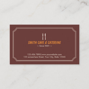 Einfache Rahmen-Café-u. Catering-Geschäfts-Karte Visitenkarte
