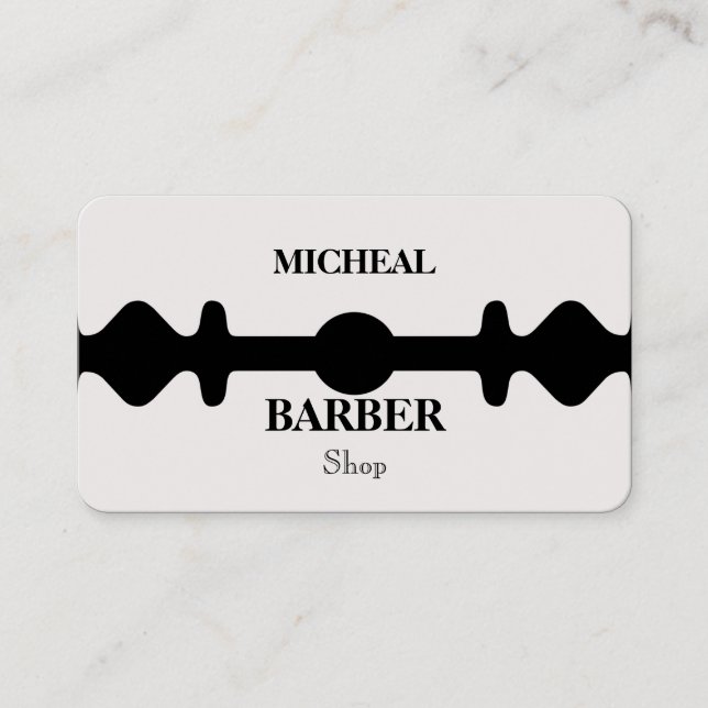 Einfache Razor Gold Blade Barber Business Card Visitenkarte (Vorderseite)