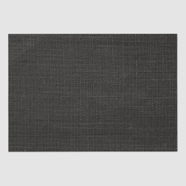 Einfache realistische Burlap Rustikal Black Grau K Seidenpapier (Vorderseite)