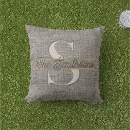 Einfache realistische Burlap Textur Rustikale Gold Kissen
