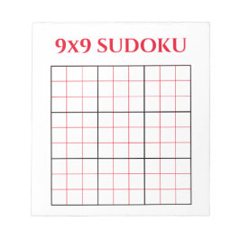 Einfache Red 9x9 Sudoku Template Editor Notizblock