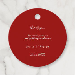 Einfache Red Custom Wedding Geschenkanhänger