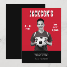 Einfache Red Foto Soccer Magazine Cover Geburtstag