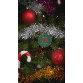 Einfache Red Green frohe Weihnachtsfamilie Foto Keramik Ornament