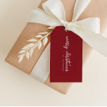 Einfache Red Mercury Christmas mit Individuelle Na Geschenkanhänger<br><div class="desc">Wenn Sie klassisch Liebe,  ist dieses einfache Tag genau das Richtige für Sie. Das Etikett zeichnet sich durch ein elegantes Design aus,  mit einem roten Hintergrund und zarten Details,  die schön in einem weißen Text geschrieben sind,  der eine Atmosphäre der Eleganz ausstrahlt. Hintergrundfarbe und Text können bearbeitet werden.</div>
