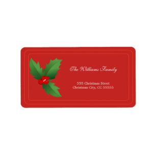 Einfache Red Merry Weihnachtsadresse Label Adressaufkleber