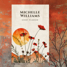 Einfache Red Poppies Boho Wildblumen Sunset
