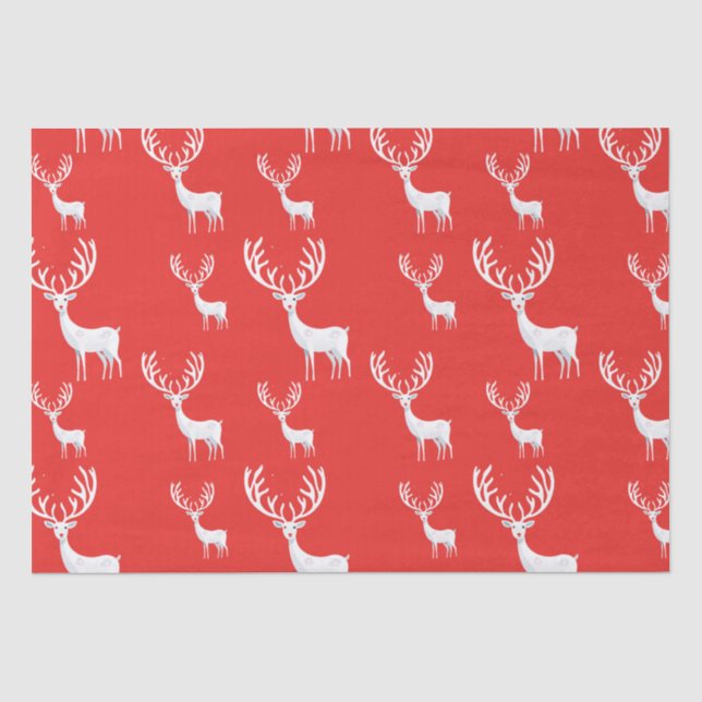 Einfache Red Reinder Weihnachten Weihnachten Muste Seidenpapier (Vorderseite)