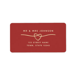 Einfache Red Wedding Rücksendeadresse Adressaufkleber