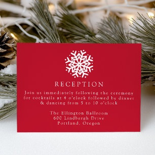 Einfache Red Wedding Snowflake Begleitkarte