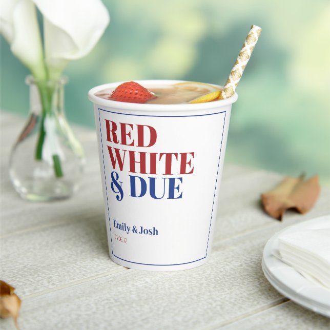 Einfache Red White und Due 4. Juli Babydusche Pappbecher (In Situ)