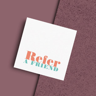 Einfache Referenzkarte für Elegantes Pastel Empfehlungskarte