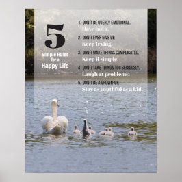 Einfache Regeln für ein glückliches Leben Poster