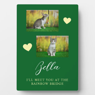 Einfache Regenbogenbrücke Katzen-Gedenkstätte Fotoplatte