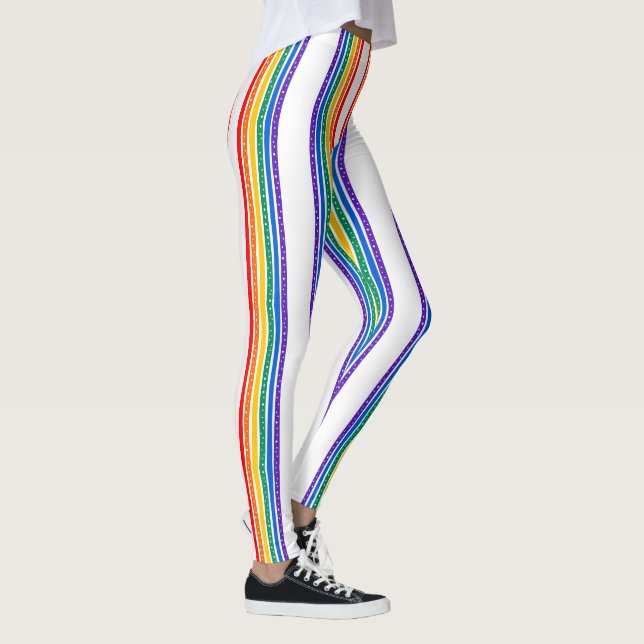Einfache Regenbogenstreifen Gay Monat Leggings (Rechts)