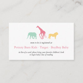 Einfache Registrierung des Safari Animal Baby Girl Begleitkarte