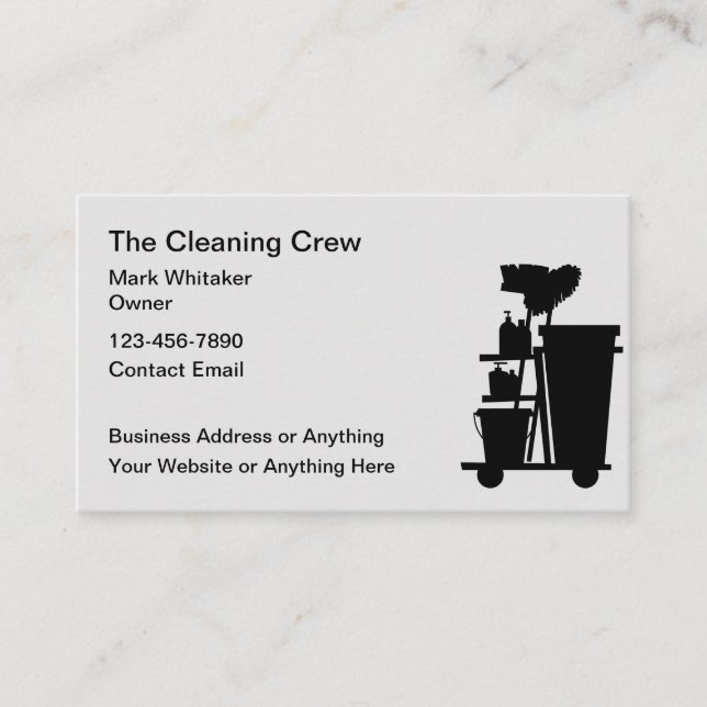 Einfache Reinigungsservice Business Cards Visitenkarte (Vorderseite)