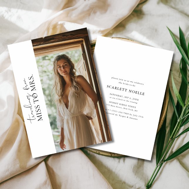 Einfache Reise zum Brautparty  Foto Einladung (Von Creator hochgeladen)