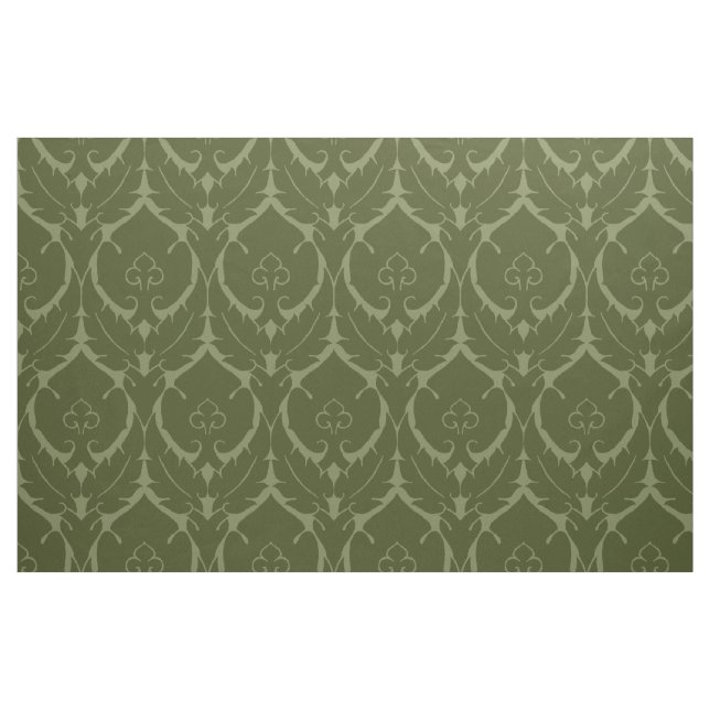 Einfache Renaissance-Damaskus, Olivengrün Stoff (Fat Quarter (45,7 x 55,9 cm))