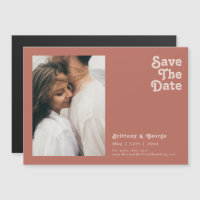 Einfache Retro | Alte Rose Horizontal Save the Dat