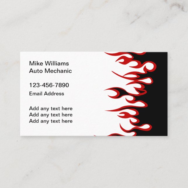 Einfache Retro Automotive Business Cards Visitenkarte (Vorderseite)