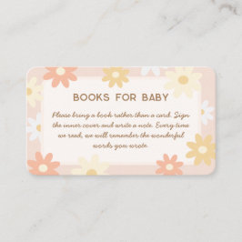 Einfache Retro Boho Daisy Babydusche Bücher für Ba Begleitkarte