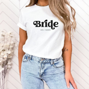 Einfache Retro-Boho-Typografie Braut T-Shirt