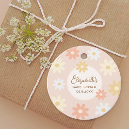 Einfache Retro Chic Boho Daisy Girl Babydusche Geschenkanhänger