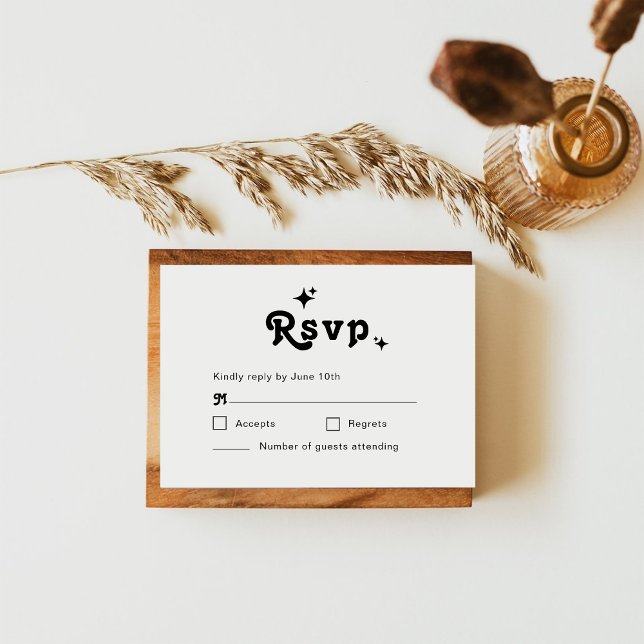 Einfache Retro-Chic-Hochzeit RSVP Karte (Von Creator hochgeladen)