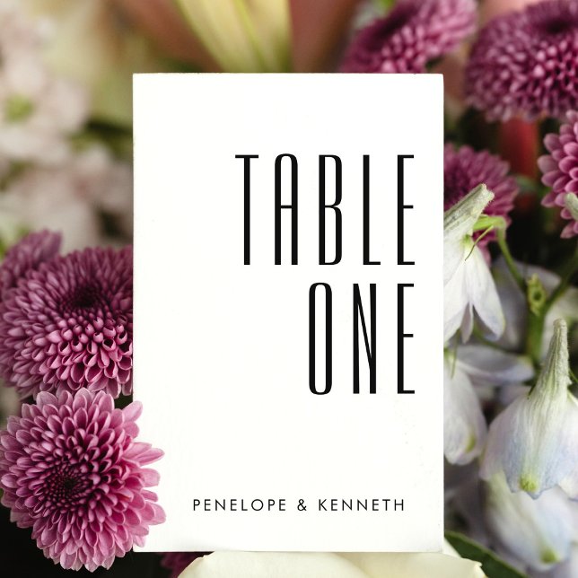 Einfache Retro-Individuelle Name hochzacken Tischnummer (Von Creator hochgeladen)