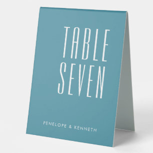 Einfache Retro-Individuelle Name Hochzeiten Aquama Tischaufsteller