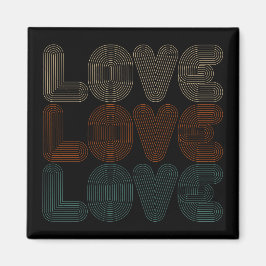 Einfache Retro-Liebe Typograph Valentine | Magnet