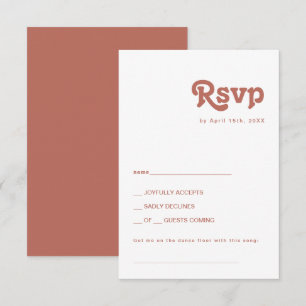 Einfache Retro   Old Rose Song Request RSVP Card Karte