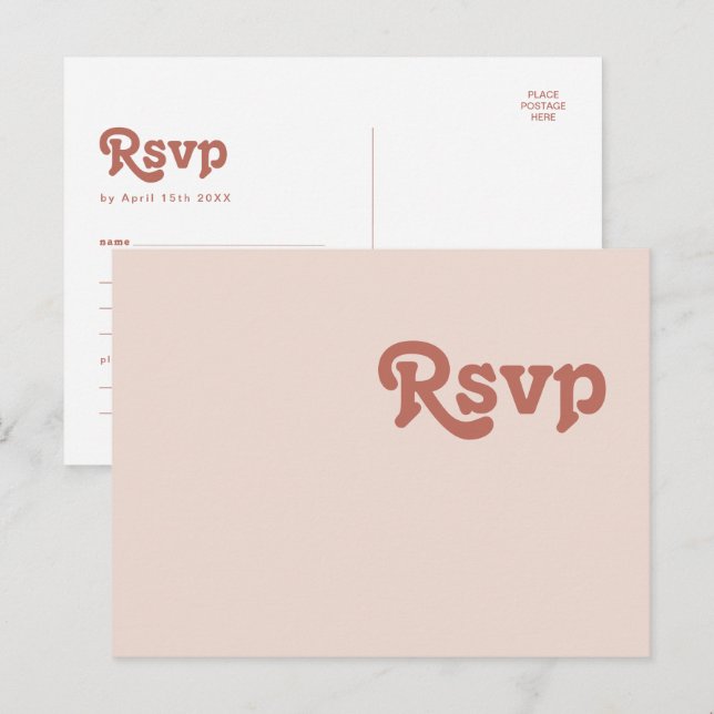Einfache Retro Rosa Menü Auswahl UAWG Postkarte (Vorne/Hinten)