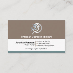 Einfache Retro-Säulenebenen Christlich Ministerium Visitenkarte