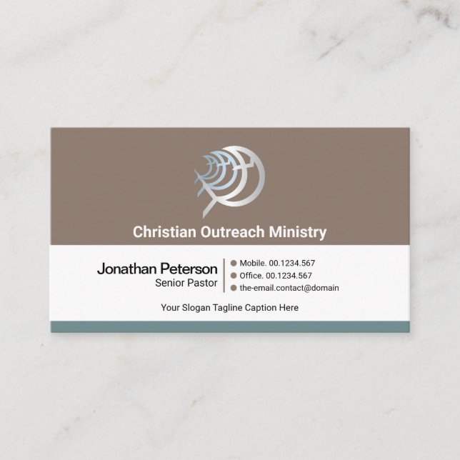 Einfache Retro-Säulenebenen Christlich Ministerium Visitenkarte (Vorderseite)