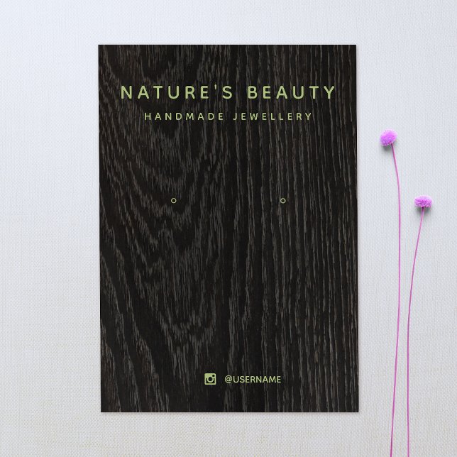 Einfache Retro-Schmuckkarte mit Holzerden (Von Creator hochgeladen)