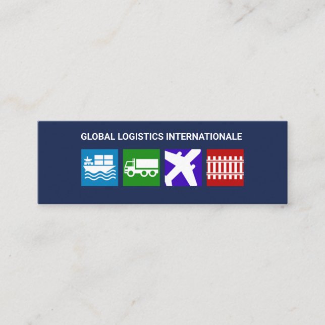 Einfache Retro stilvolle berufliche Logistik Mini Visitenkarte (Vorderseite)