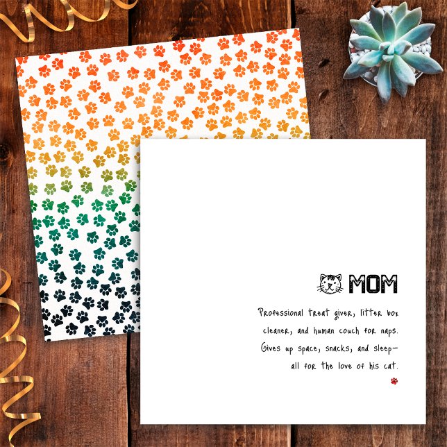 Einfache Retro Sunset Cat Paws Funny Cat Mama Card Karte (Von Creator hochgeladen)