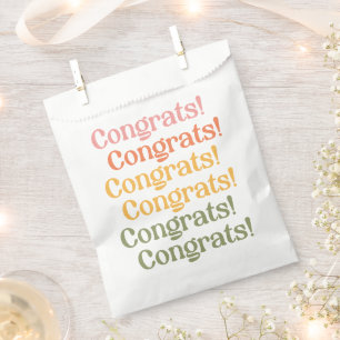 Einfache Retro-Typografie Gratulation Gelb und Grü Geschenktütchen