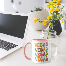 Einfache Retro-Vegan Tasse