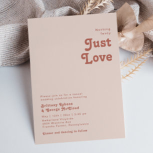 Einfache Retro Vibe Blush Pink Nichts Extravagante Einladung