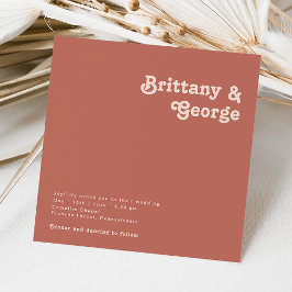 Einfache Retro-Vibes | Alte Rose Square Wedding Einladung