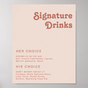 Einfache Retro-Vibes   Blush Pink Signature-Drinks Poster